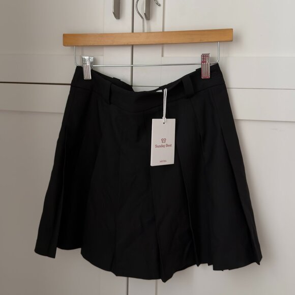 Pleated high-waisted micro skirt - Picture 6 of 7